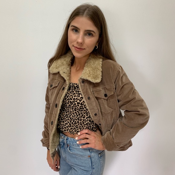 GAP Jackets & Blazers - Vintage brown velvet with tan fur jacket